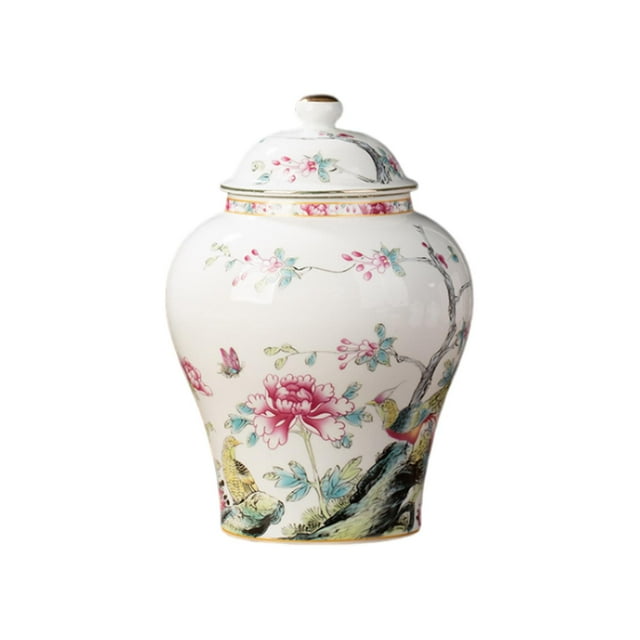 Ceramic Tea Storage Jar Ginger Jar Decorative Handicraft Multi Purpose Wear Resistant for Tea, Coffee, Sugar, Spice, Nuts with D