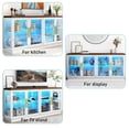 thumbnail image 6 of 66" Coffee Bar Cabinet with Adjustable Shelf & LED Light, Storage Sideboard, 4 Doors Glass Showcase,Glossy White, 6 of 8