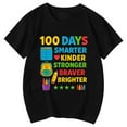 thumbnail image 4 of Letdown 100 Days of School Preppy 100th Day of School Kids T-Shirt For Toddler And Teens Cute Cartoon Print Crew Neck Comfy Summer Top (Black,3-4 Years), 4 of 4