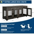 thumbnail image 2 of IDEALHOUSE Double Dog Crate Furniture, Large 71in Indoor Kennel with 3 Storage Drawers, Removable Divider, Heavy Duty TV Stand & Side Table for Medium to Large Dogs, Chile Walnut, 2 of 8