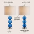 thumbnail image 3 of JONATHAN Y Bella 27" Glass Triple-Sphere LED Table Lamp, Cobalt Blue/Chrome (Set of 2), JYL1070E-SET2, 3 of 7
