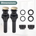 thumbnail image 6 of Wowow Bathroom Sink Drain with Overflow 2 Pack, Gold Pop Up Drain, 6 of 6