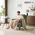thumbnail image 4 of Ktaxon Fabric Accent Chair, Reading Armchair with Removable Cushion, Single Sofa with Extra Seat Depth for Living Room Bedroom Green, 4 of 10