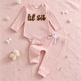 thumbnail image 3 of Enyan Little Sister Matching Outfits Newborn Baby Girl Sweatshirt Pants Set 2Pcs Fall Winter Clothes（Size 6-12 Months）, 3 of 6
