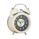 thumbnail image 5 of Reloj despertador analógico, reloj despertador ruidoso, diseño retro, reloj pequeño silencioso, reloj despertador con campanas gemelas para mesita de Blanco, 5 of 9