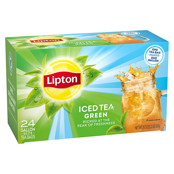 Lipton Lot de 24 sacs filtrants pour thé glacé vert 1 gallon – 2/boîte 