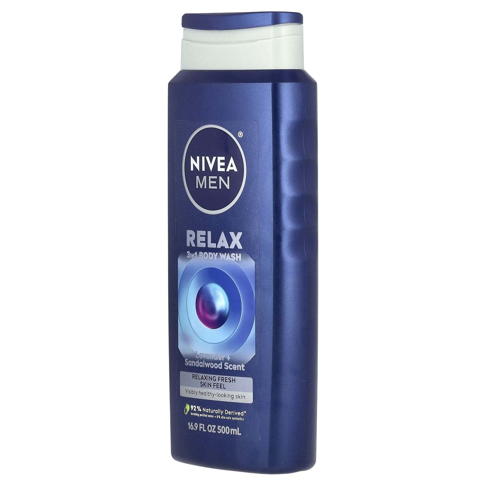 NIVEA MEN, Relax 3 in 1 Body Wash, 16.9 fl oz, Lavender +