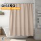 thumbnail image 3 of Cortina de baño Gaon de tela lavable gris con ojillos de aluminio y ganchos, 3 of 5