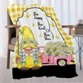 thumbnail image 2 of Gnome Throw Blanket,Gnomes Themed Gifts for Gnome Lovers,Bee Happy Gnomes Gift Idea for Birthday Christmas,Be Kind Gnome Blankets for Women,Gnome Inspirational Gifts,60"x80" for Adults Women, 2 of 6