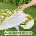 thumbnail image 5 of Yellow Lemon Fruit Clusters White Pattern Round Fitted Tablecloth with Elastic Edge,Dining Table Cover Waterproof,Outdoor Round Tablecloth for Camping,Dining,Indoor and Outdoor, 5 of 7