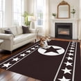 thumbnail image 2 of 5'x7' Area Rugs for Living Room Bedroom, Western Star Tribal Washable Rug Carpet Runner Indoor Outdoor, Brown Texas Ethnic Stars Abstract Art Non Slip Floor Mats Area Rug for Kitchen, Nursery, 2 of 8