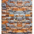 thumbnail image 1 of Dundee Deco Peel and Stick 3D Self Adhesive Foam Wallpaper - Orange Grey Beige Faux Stone, 2.3 ft x 2.5 ft, 1 of 1