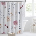 thumbnail image 2 of Long 72x84in Shower Curtain,Watercolor Floral Shower Curtain Sets,Coral Beige Flowers Bathroom Curtains,Modern Minimalist White Bath Curtain, Waterproof Fabric with Hooks, 2 of 6