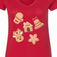 thumbnail image 4 of Inktastic Christmas Gingerbread Cookies Women's V-Neck T-Shirt, 4 of 5