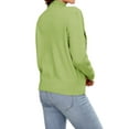thumbnail image 5 of Hibeli Women Ruffle Trim Mock Neck Long Sleeve Ribbed Edge Knitted Sweaters, 5 of 7