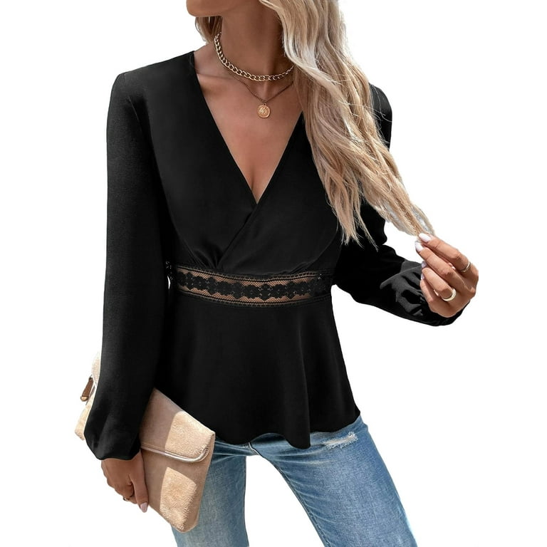 deep v peplum top
