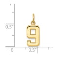 thumbnail image 7 of 14k Yellow Gold Casted Small Polished Number 9 Charm Pendant, 7 of 7