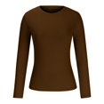 thumbnail image 5 of Womens Tops Basic Tops for Woman Casual Solid Color Shirts Long Sleeve T Shirts Trendy Crewneck Tees Blouses Basic Outfits Shirts for Women, 5 of 6