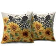 thumbnail image 2 of Sunflower Bee Pillow Covers 20x20 Set of 2 Spring Summer Yellow Floral Decorative Throw Pillows Outdoor Farmhouse Pillowcases Linen Cushion Case Decor for Home Sofa Couch Bed, 2 of 6