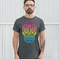 thumbnail image 3 of Tee Hunt Sugar Skull Calavera Diamond Eyes T-Shirt Day of The Dead Men's Novelty Shirt, Charcoal, Large, 3 of 5