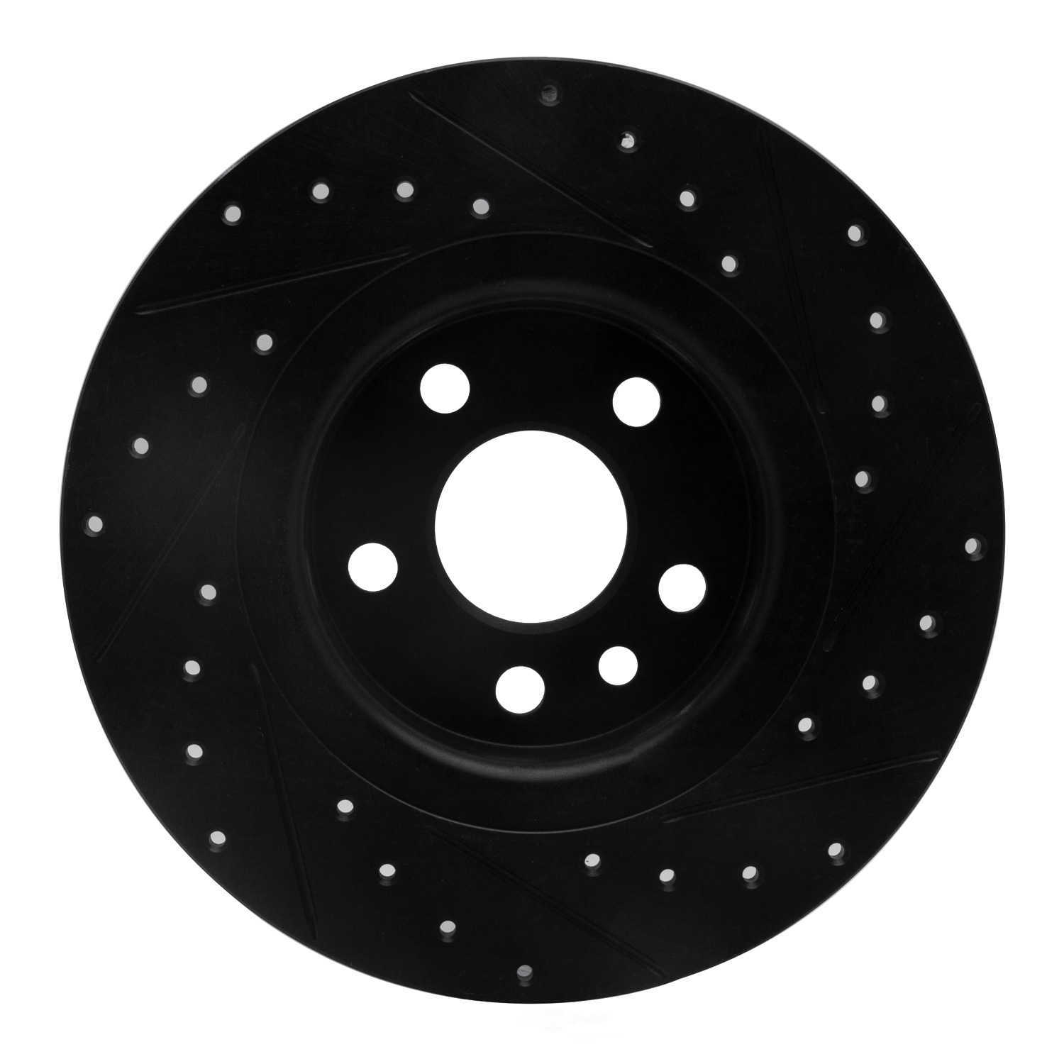 Dynamic Friction Company 633-11027L DFC Brake Rotor - Drilled And Slotted - Black