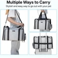 thumbnail image 7 of Expandable Cat Carrier, Airline Approved Soft Sided Pet Carrier for Cats & Small Dogs Up to 15 lbs, with Locking Safety Zippers & Cozy Fleece Pad, Portable for Car & Vet Visits, Black, 7 of 7