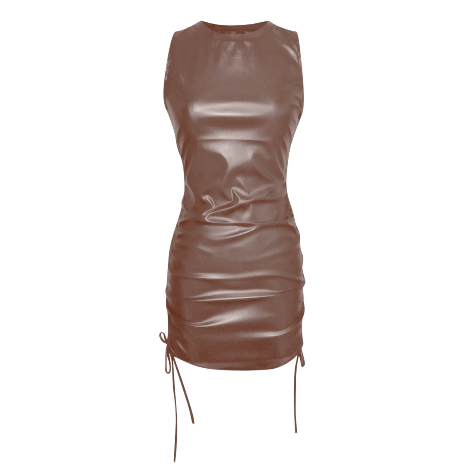 TJAZFJPA Evening Dresses for Women Elegant Women Sexy Dress Solid Leather  Sleeveless Strap Dress Ruched Dress Slim-Fit Leather Dress Maternity Dresses  Photoshoot Dresses Women Plus Size - Walmart.ca