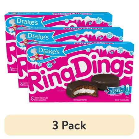(3 pack) Drake's Ring Dings, 8 Count, 11.55 oz