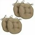 thumbnail image 3 of 16-inch Solid Twill Round Tufted Chair Cushions (Set of 4), 3 of 4