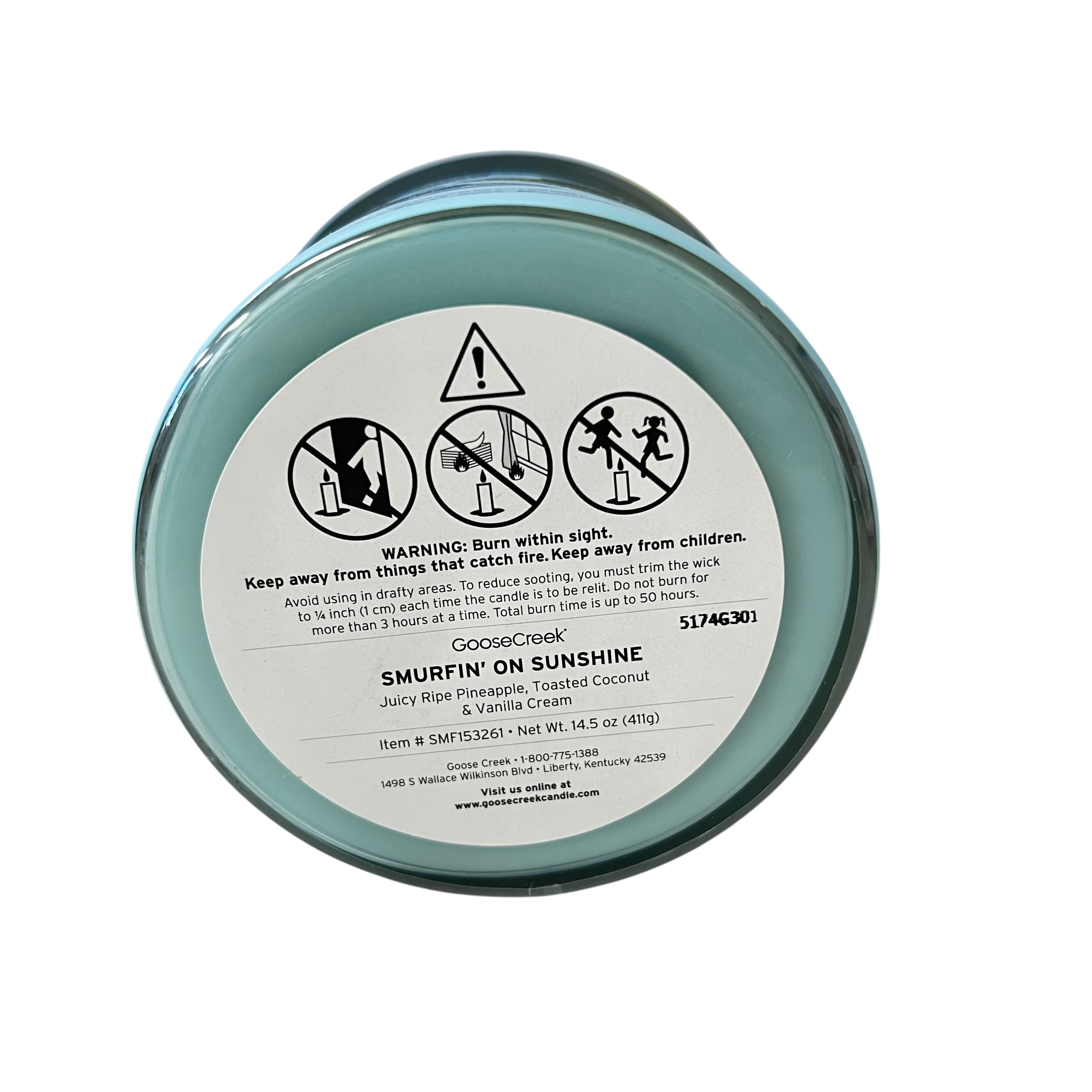 Goose Creek Smurfin On Sunshine Scented 3 Wick Candle 14.5 oz