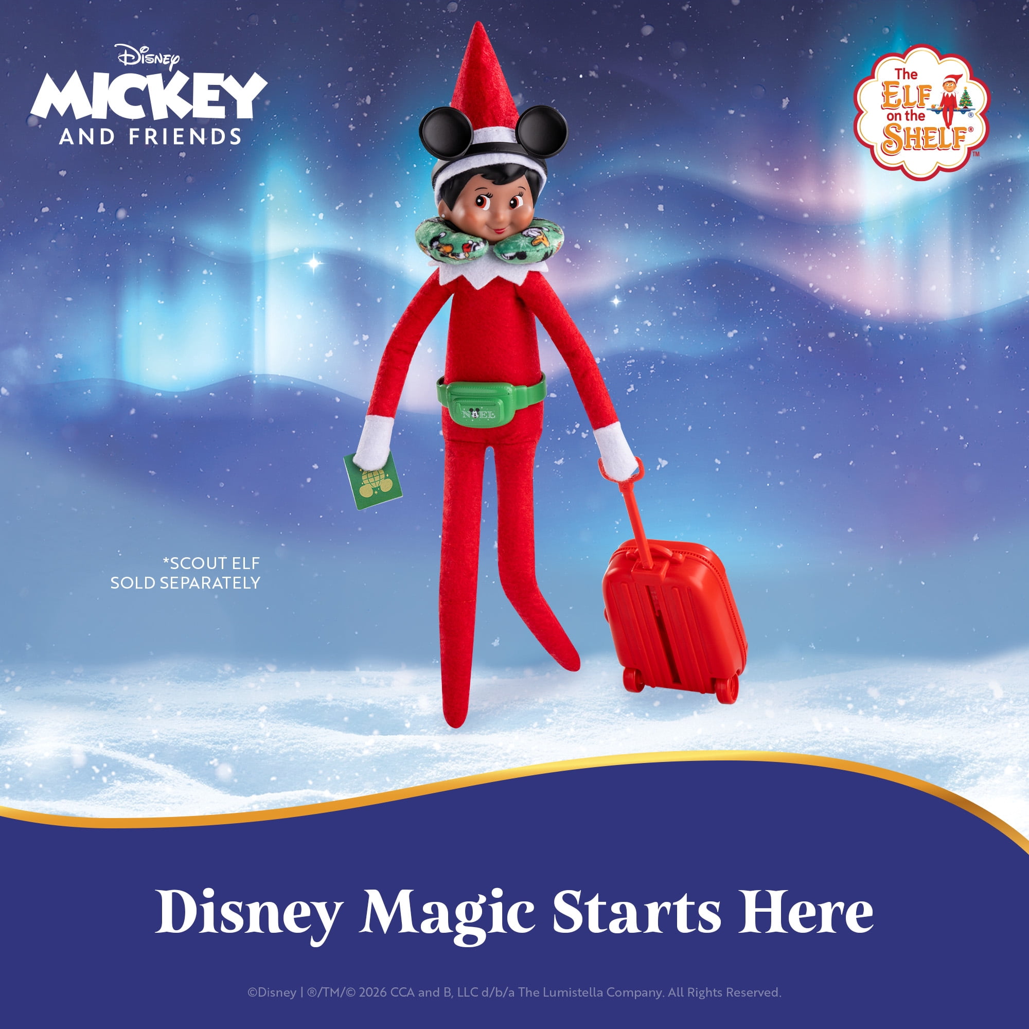 The Elf on the Shelf Disney Mickey Mouse Ready to Roll Elf Travel Kit