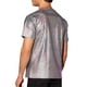 thumbnail image 3 of Camiseta metálica INSPIRE CHIC para hombre, cuello redondo, mangas cortas, camiseta brillante con brillo, color plata, 3 of 6