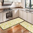 thumbnail image 3 of Kitchen Rugs Sets Of 2,Beige Daisy Flower White Blooms Pattern Anti Fatigue Kitchen Mat Rugs Non Slip Washable,Decorative Kitchen Floor Mats for Kitchen,Sink,Laundry,17"x47"+17"x47", 3 of 5