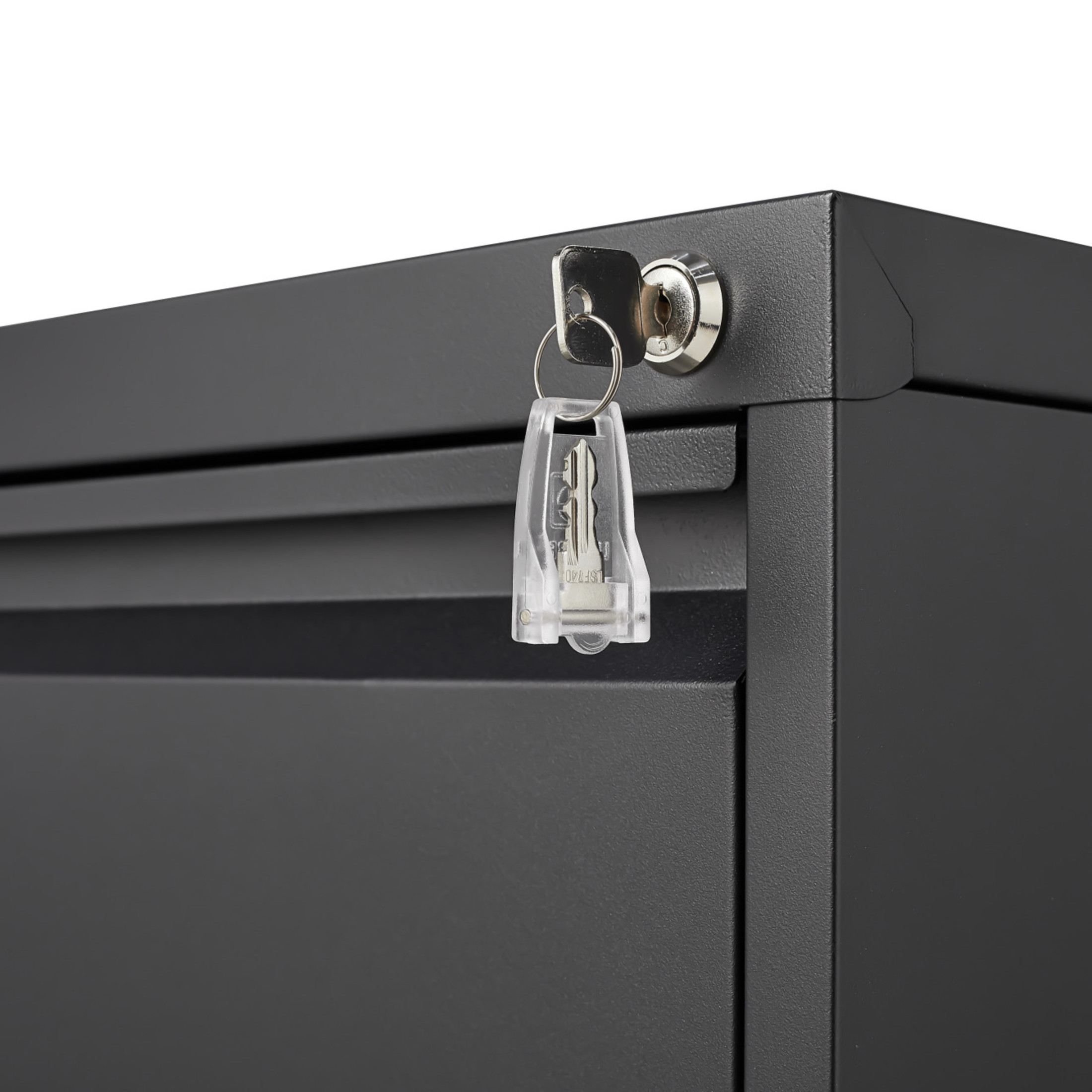 Noble House 3 Drawer Metal Vertical File Cabinet Storage with Lock for Home Office, Black