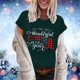 thumbnail image 4 of Gibobby Camiseta Navideña De La Mujer Blusa con estampado de sudadera para mujer Blusa informal con manga corta para mujer(Verde,XG), 4 of 5