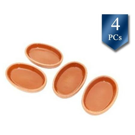 

Cooking Clay Pot Ancient Cookware Clay Pan Traditional Vintage Portuguese Terracotta Clay Roaster Korean Cooking Stone Bowl Pot for Bibimbap Cazuelas de Barro Mexicanas Oval Shape Clay 4 PCs