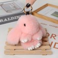 thumbnail image 2 of Bunny Keychain Cute Rex Rabbit Faux Fur Keychain Car Handbag Keyring, 2 of 2