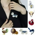 thumbnail image 2 of K-KED Charms Animal Printing Dog Cat Bird Snake Chicken Fox Brooch Pin Delicate Jewelry Gift-9, 2 of 9