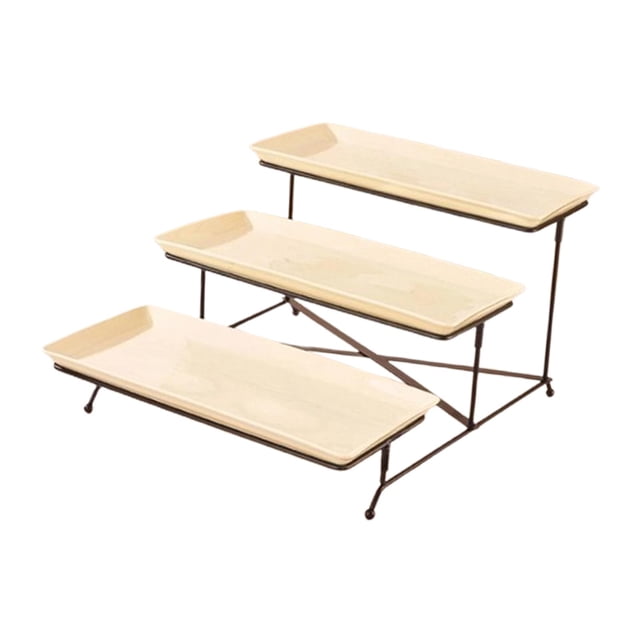 Soporte multiusos para cupcakes de 3 niveles, ideal para postres, repostería y aperitivos. negro y beige