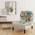 thumbnail image 2 of Designart « Geometric Hexagon and Circle III » Fauteuil d'Appoint Moderne Bleu Rembourré - Fauteuil Moderne pour Chambre, 2 of 7