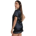 thumbnail image 2 of Just Love Women's Comfy Short Pajama Set – Perfect for Relaxing & Sleeping (Satin Navy, Small), 2 of 3