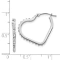 thumbnail image 2 of 14k White Gold Diamond Heart Hoop Earrings Love, 2 of 6