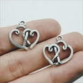 thumbnail image 3 of U8MO 10/30/50X Double Heart Antique Silver Charms Pendants For jewelry making 19*19mm-10pcs, 3 of 5