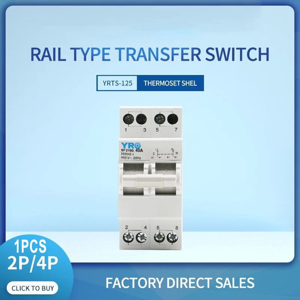 Arkzeo 1PCS 2P 40A/63A MTS Dual Power Manual Transfer Switch Interlock Circuit Breaker 63A