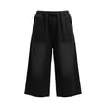 thumbnail image 4 of Eltusu Boys Denim Shorts, Casual Straight Legs Elastic Waist Below the Knee Capris Shorts Black Size 14-15 T, 4 of 6