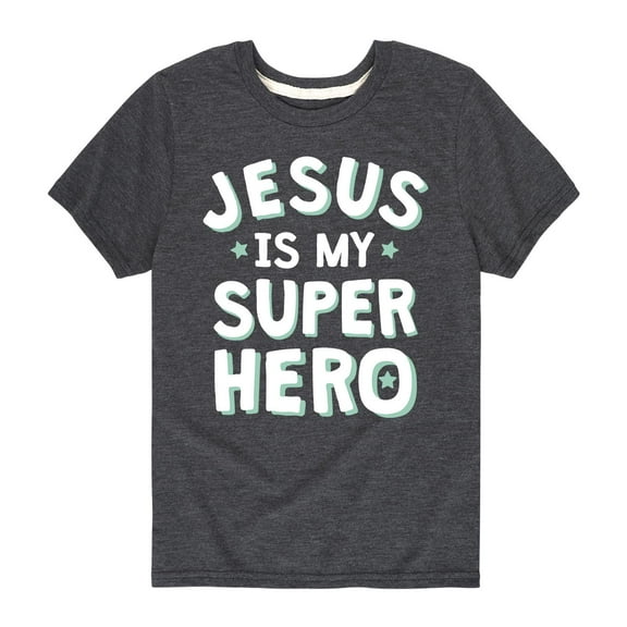 Solid Light - Jesus Is My Superhero - Toddler Short Sleeve Tee