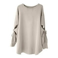 thumbnail image 4 of Womens Oversized Crewneck Sweatshirt, Fleece Pullover Top with Cut Out Sleeve Design, Casual Loose Fit Spring Outfits for Lounge, Daily Wear and Street Style Light Pink, 4 of 5