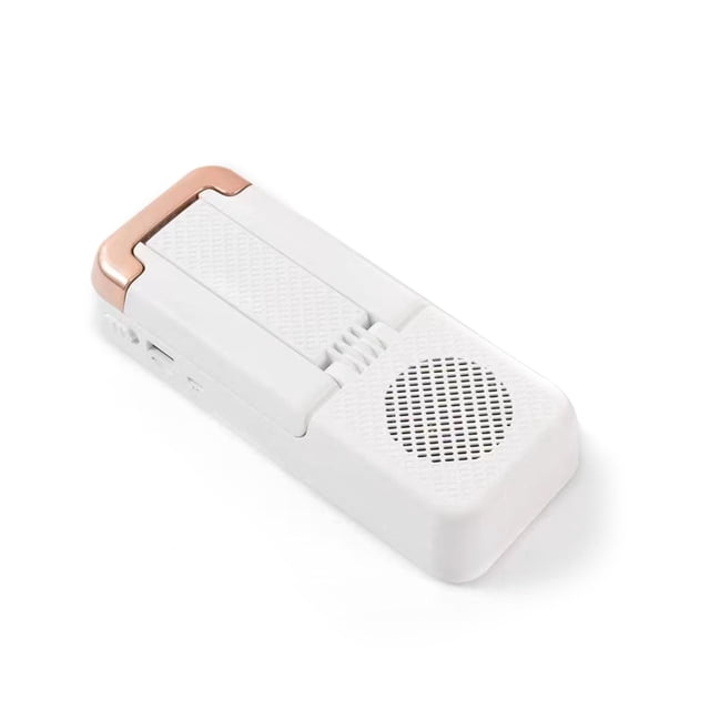 Methold Soporte para teléfono Altavoz plegable recargable Soporte antideslizante de escritorio para teléfono inteligente compatible con Bluetooth Cables de audio/vídeo Blanco