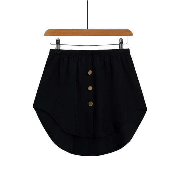 Wuxian Shirt Extender For Women Mini Skirts Elastic Waist Solid Color Underskirt Adjustable Layering Half Length Skirt Club Basic Leisure Dailywear,Black,XXXXXL