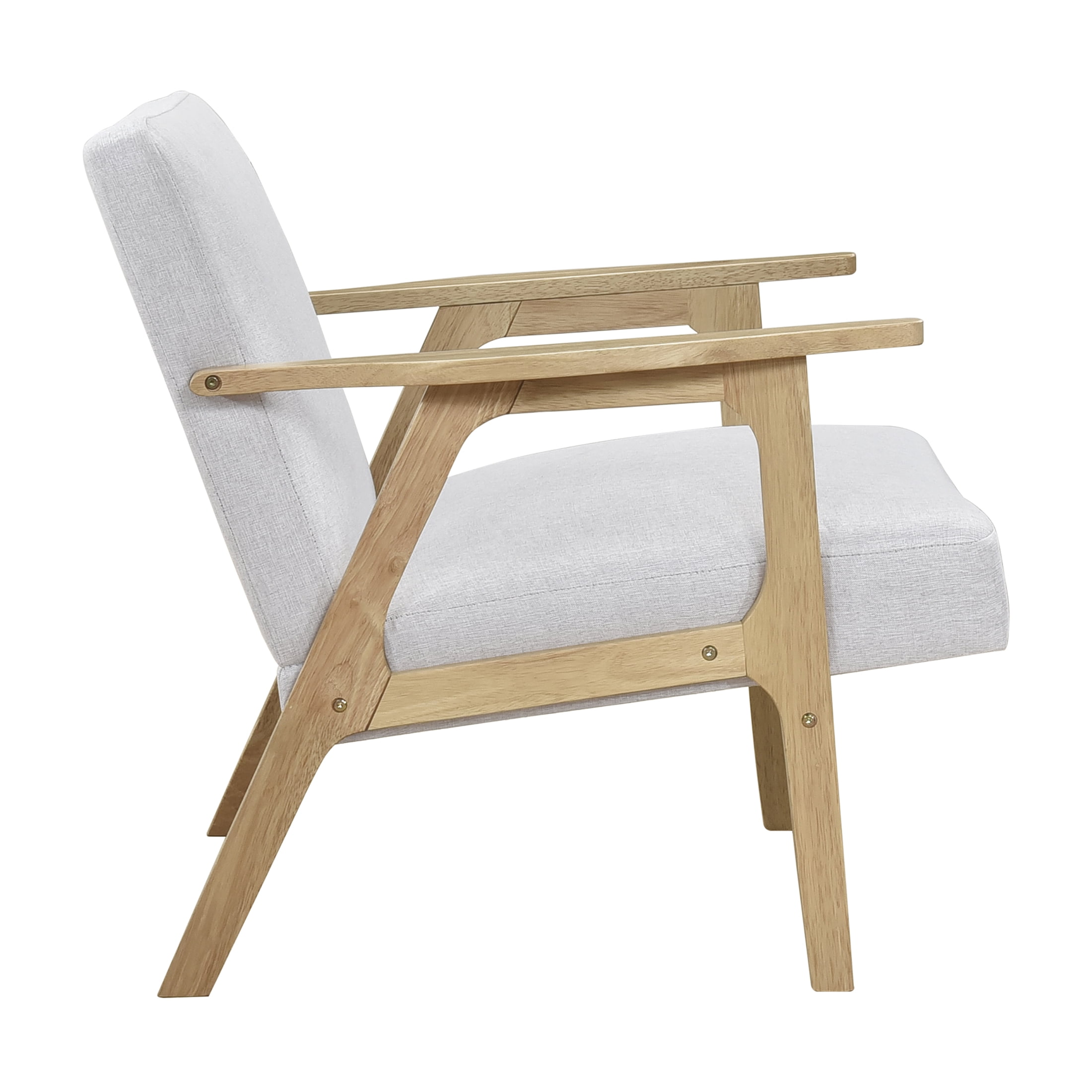 OakvillePark Harrowveil Textured Fabric Accent Chair, Gray/Natural Wood
